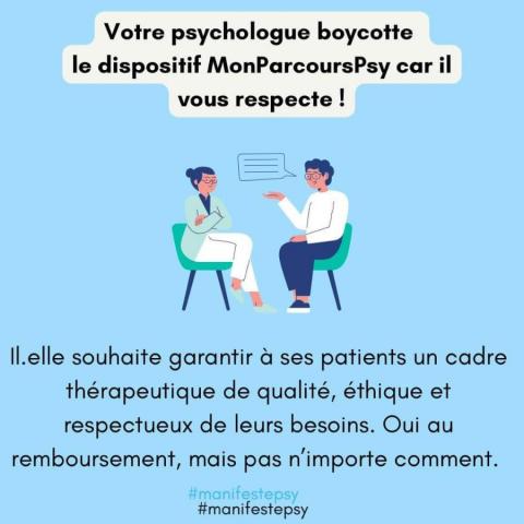 Psychologue non conventionnée, dispositif MonParcoursPsy boycotté.